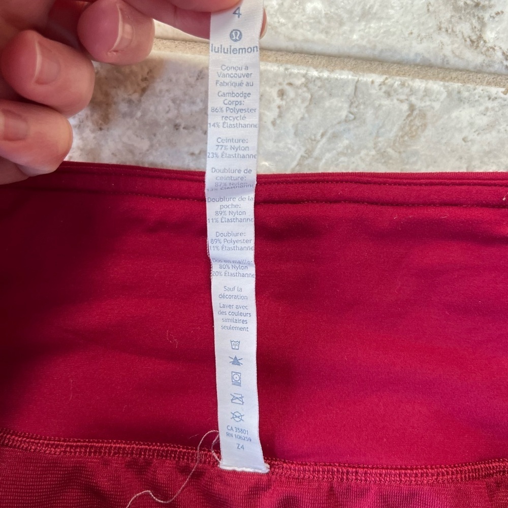 Lululemon Run Times Shorts II 4” Lightweight Low Rise Athletic Pockets Red, 4 - Picture 6 of 12